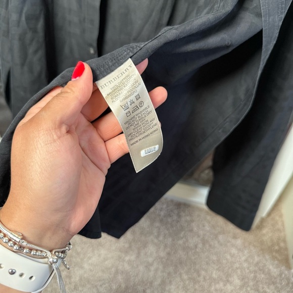 Burberry Black Classic Pattern Long Sleeve Button Up Shirt Men’s Size 16 1/2-42 - Picture 9 of 10